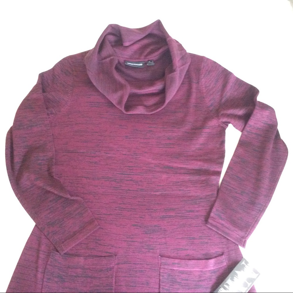Nina Leonard Cowl Neck Pocket Sweater Dress - Picture 7 of 7